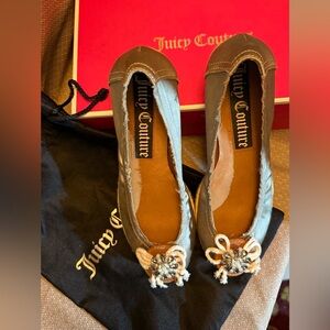 Juicy Couture Brown and Cream Flats with Bow